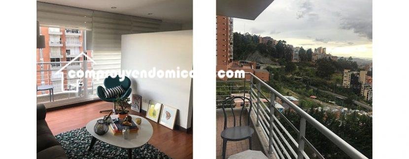 Apartaestudio en venta Chapinero Alto -Sala y balcón
